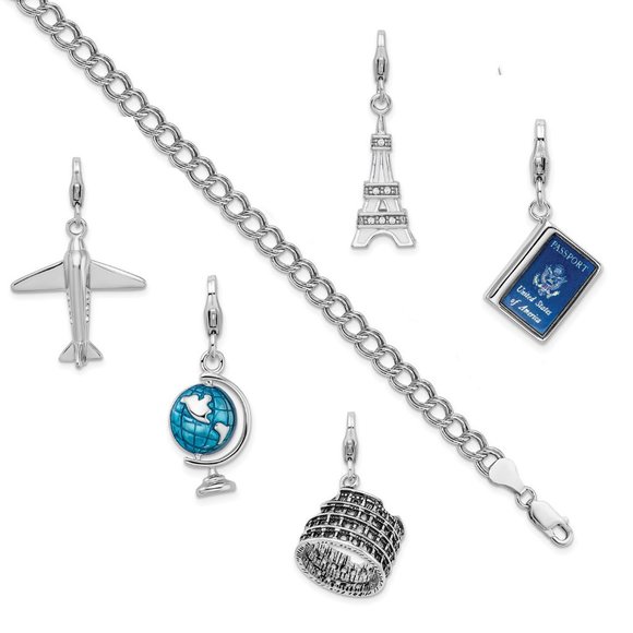 Curated The World Traveler Charm Link Bracelet - Picture 1 of 8